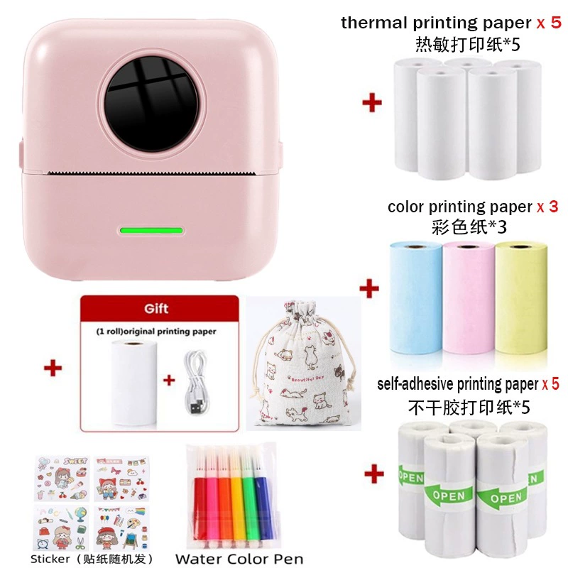 Mini Wireless Printer X5, Bluetooth 4.0, Thermal Photo Printer, Compact 135×60×155 mm