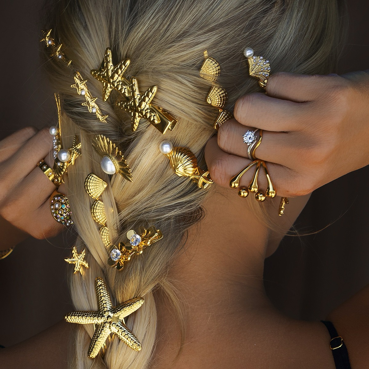 14g Weight Hair Clip Hair Accessories Type 1 Piece Quantity Holiday, Street Occasion Alloy Material Starfish, Flower, Shell Pattern All Seasons Season Women's Gender IG Style, Sweet Style IG Style Sweet Women's Starfish Flower Shell Alloy Hair Clip 3