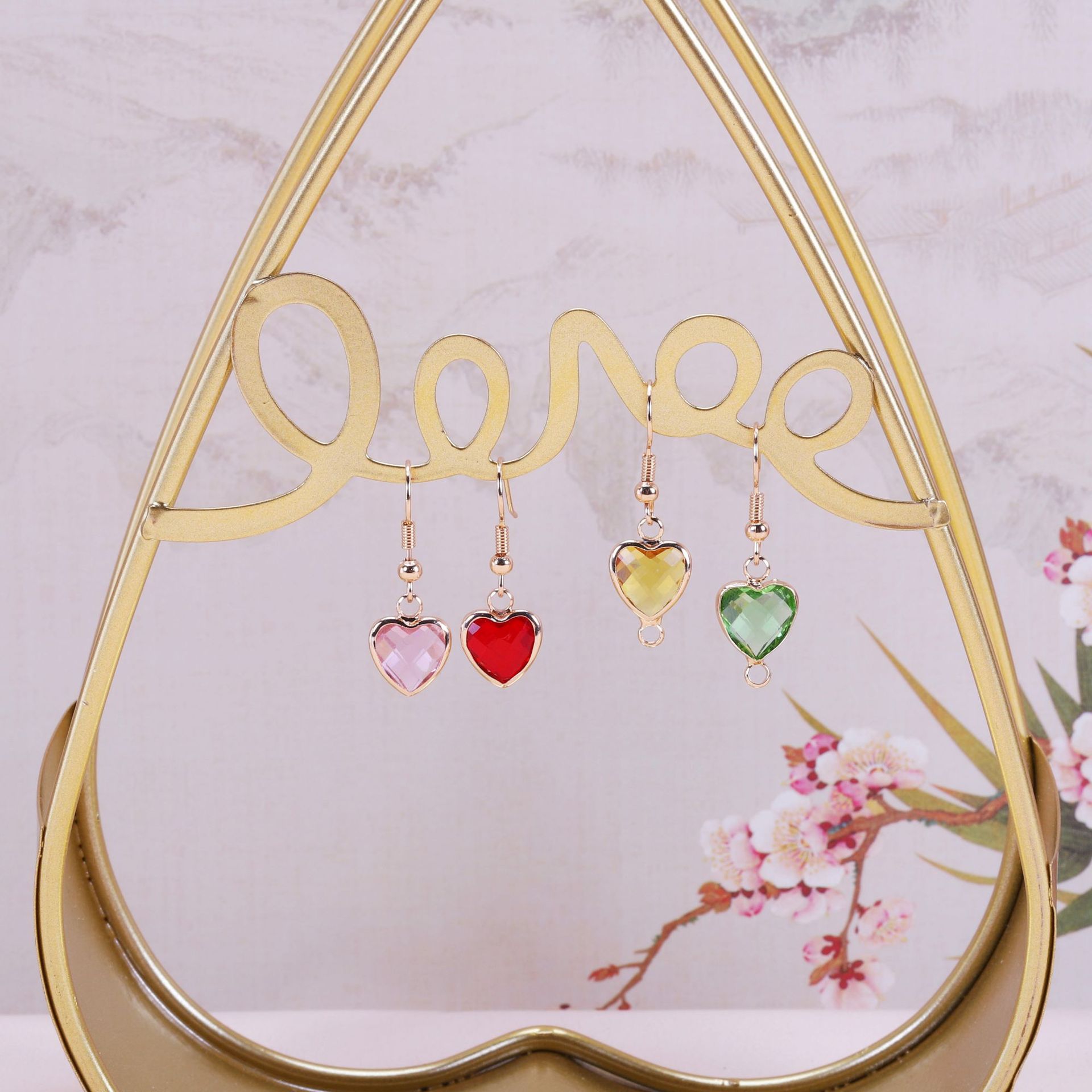 Simple Style Heart Shape Copper Inlay Artificial Crystal Valentine's Day Jewelry Accessories display picture 4