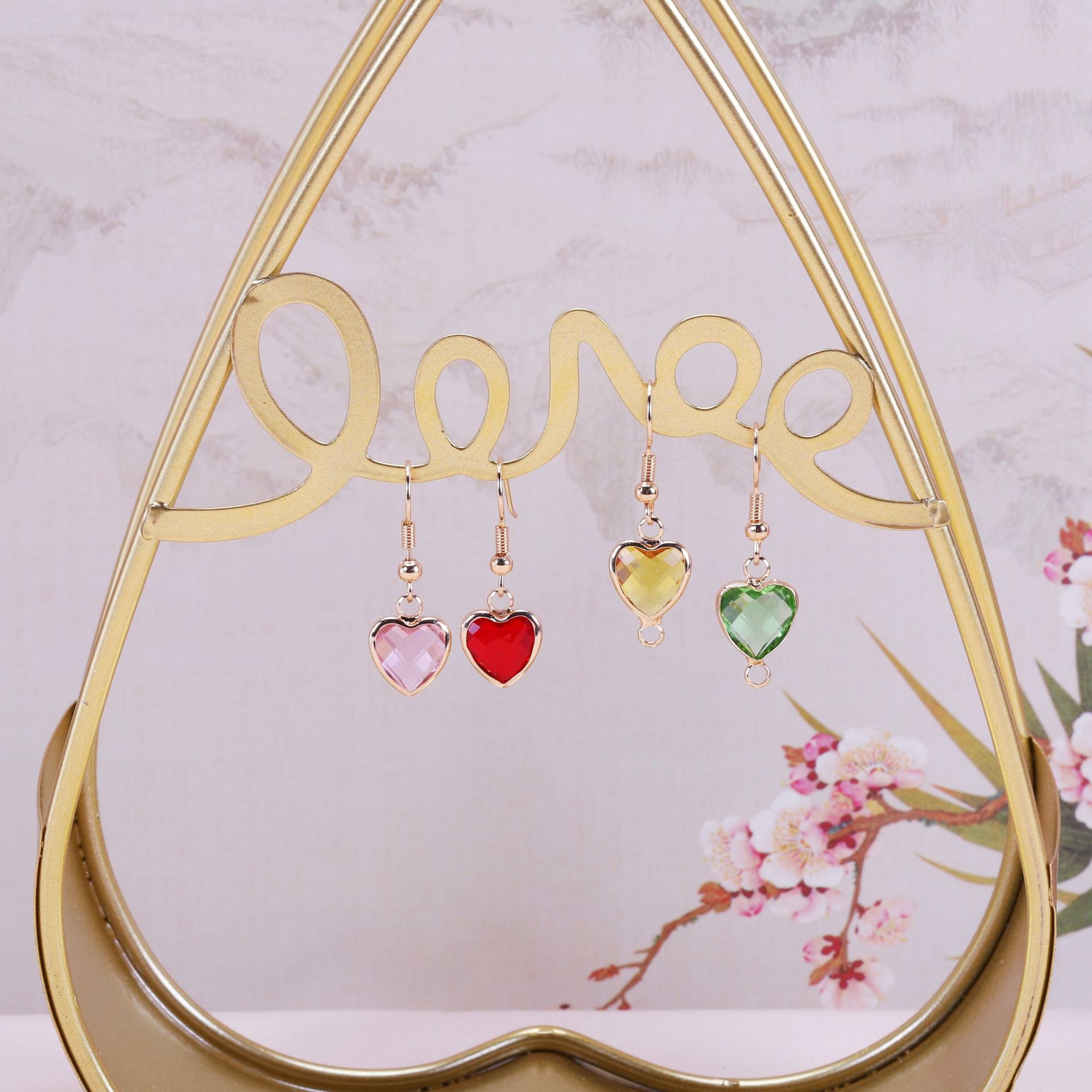 Valentine'S Day Festival Heart Shape Pattern 1 Piece Copper Artificial Crystal Heart Shape