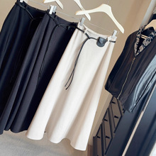 2025秋冬装新款高腰毛呢半身裙女法式高级感宽松a字垂感中长裙子