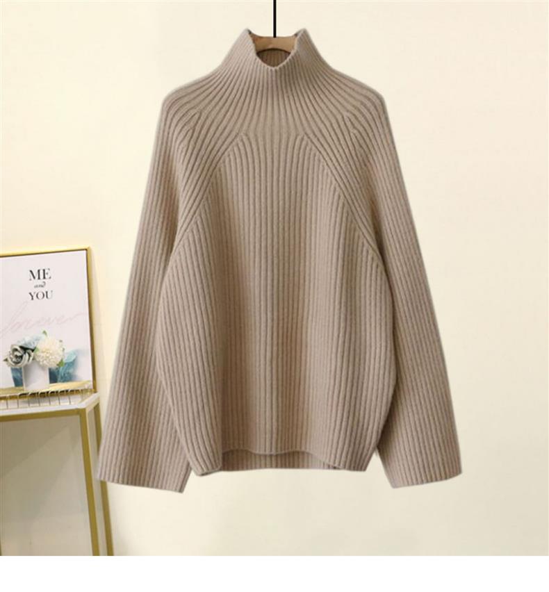 Roupas femininas estilo preguiçoso terno para mulheres novo outono e inverno engrossado lã grossa malha suéter drapeado calças de perna larga terno de duas peças_voghion.com