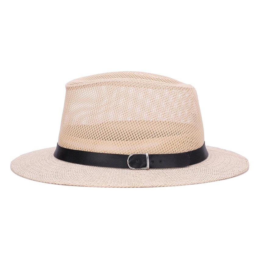 Sombrero sombrero de Jazz de los hombres británicos malla transpirable lino grande sombrero de ala plana sombrero de sol al aire libre cómodo todo partido al por mayor