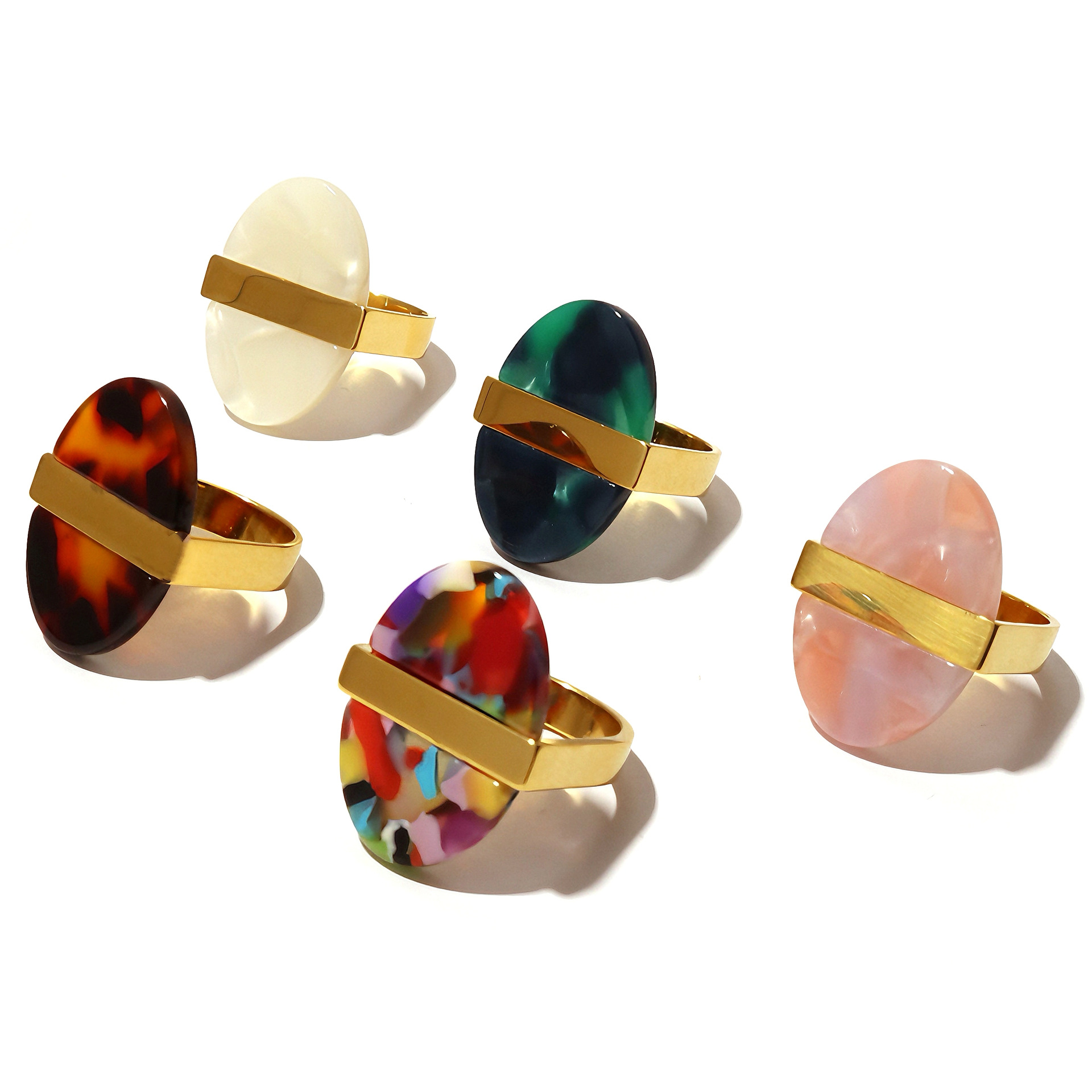 7g Weight Rings Classification One Size Ring Size Vintage Style Oval 304 Stainless Steel Acetic Acid Plating Women's Rings