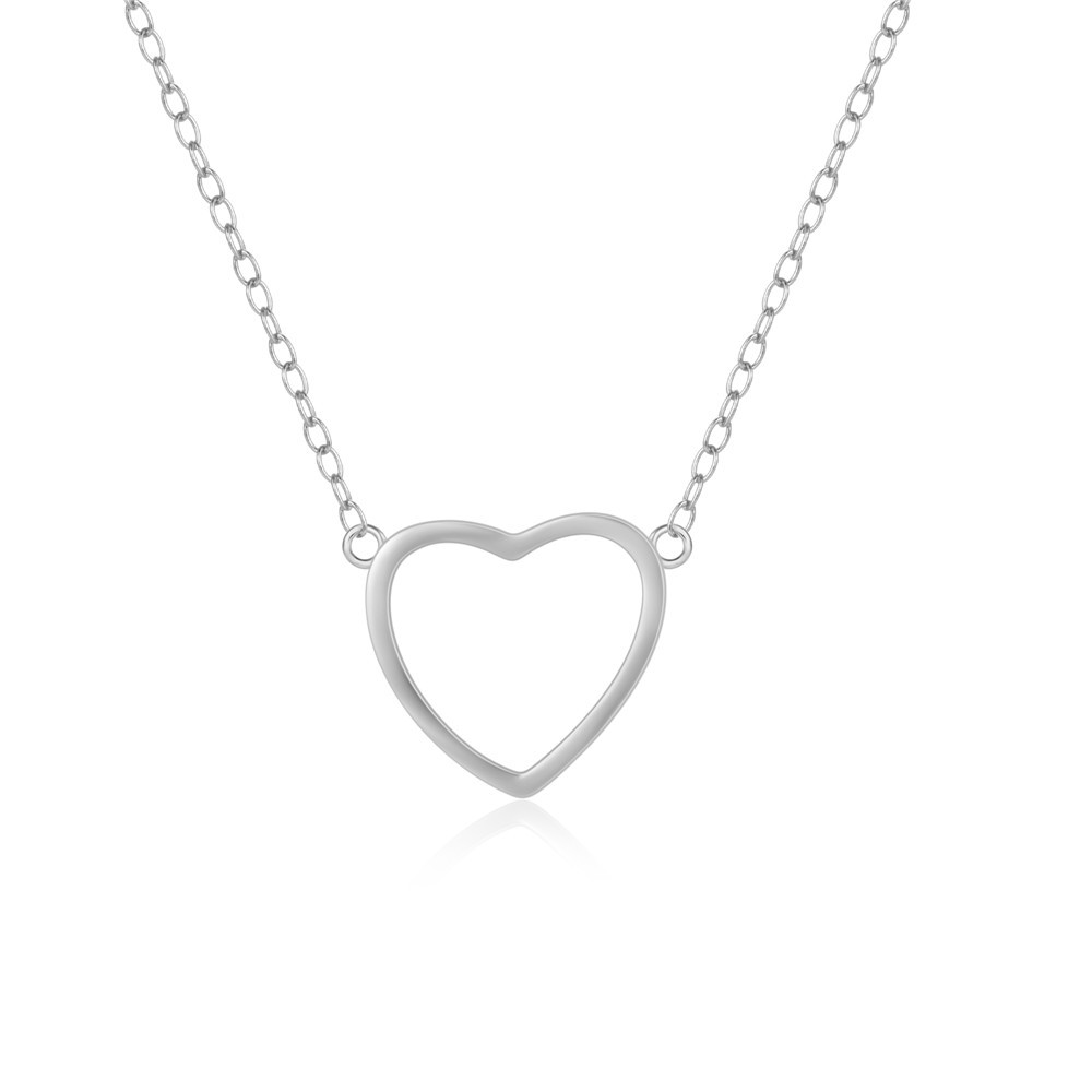 6g Weight Pendant Necklace Classification 1 Piece Quantity Casual, Daily Occasion 925 Sterling Silver Material Heart Shape Pattern Women's Gender Plating Design Simple Style Style 925 Sterling Silver Plating Heart Shape Pendant Necklace 9