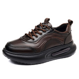 Весенний высокий универсальный кушон на платформе, мужская спортивная повседневная обувь для отдыха, тренд сезона, из натуральной кожи