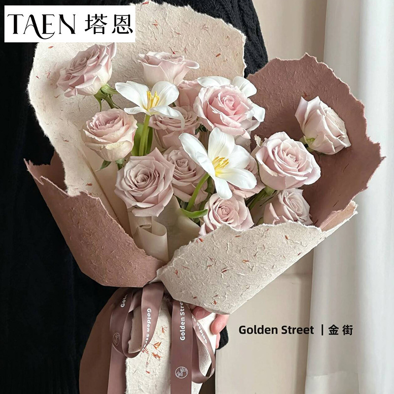 塔恩 加厚手撕东巴纸 纹理花束鲜花包装纸手撕花瓣纸花艺手工diy|undefined