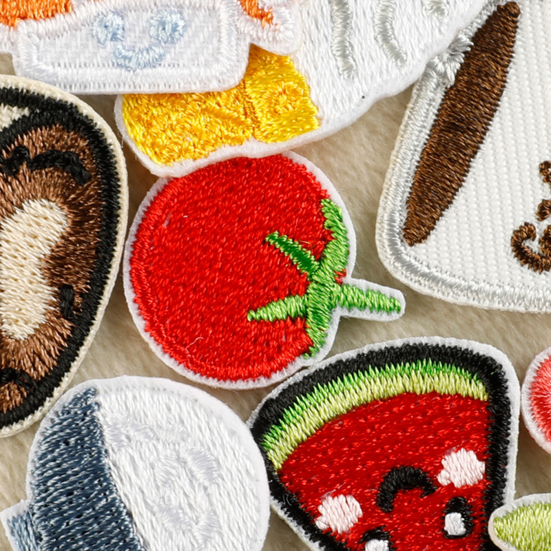 メーカー既製漫画食品刺繍ステッカー diy 衣類アクセサリー装飾アイロンパッチ한국 Wappen 布ステッカー|undefined
