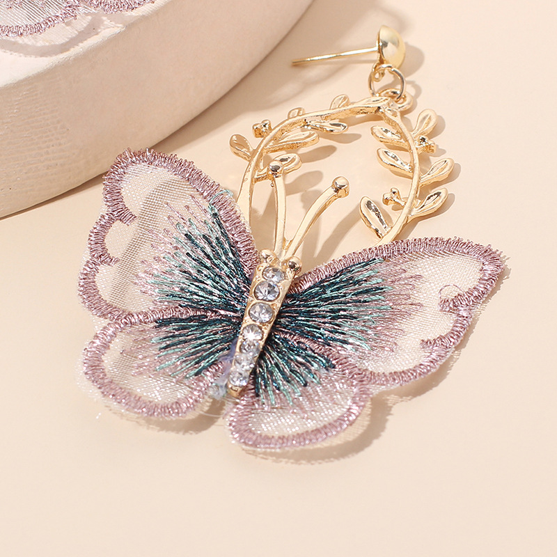 Fashion Metal Lace Butterfly Earrings Wholesale display picture 8