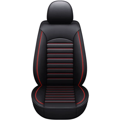seasons universal car seat cover | Four Seasons Pad - black-and-red-full-leather-single-seat-ch