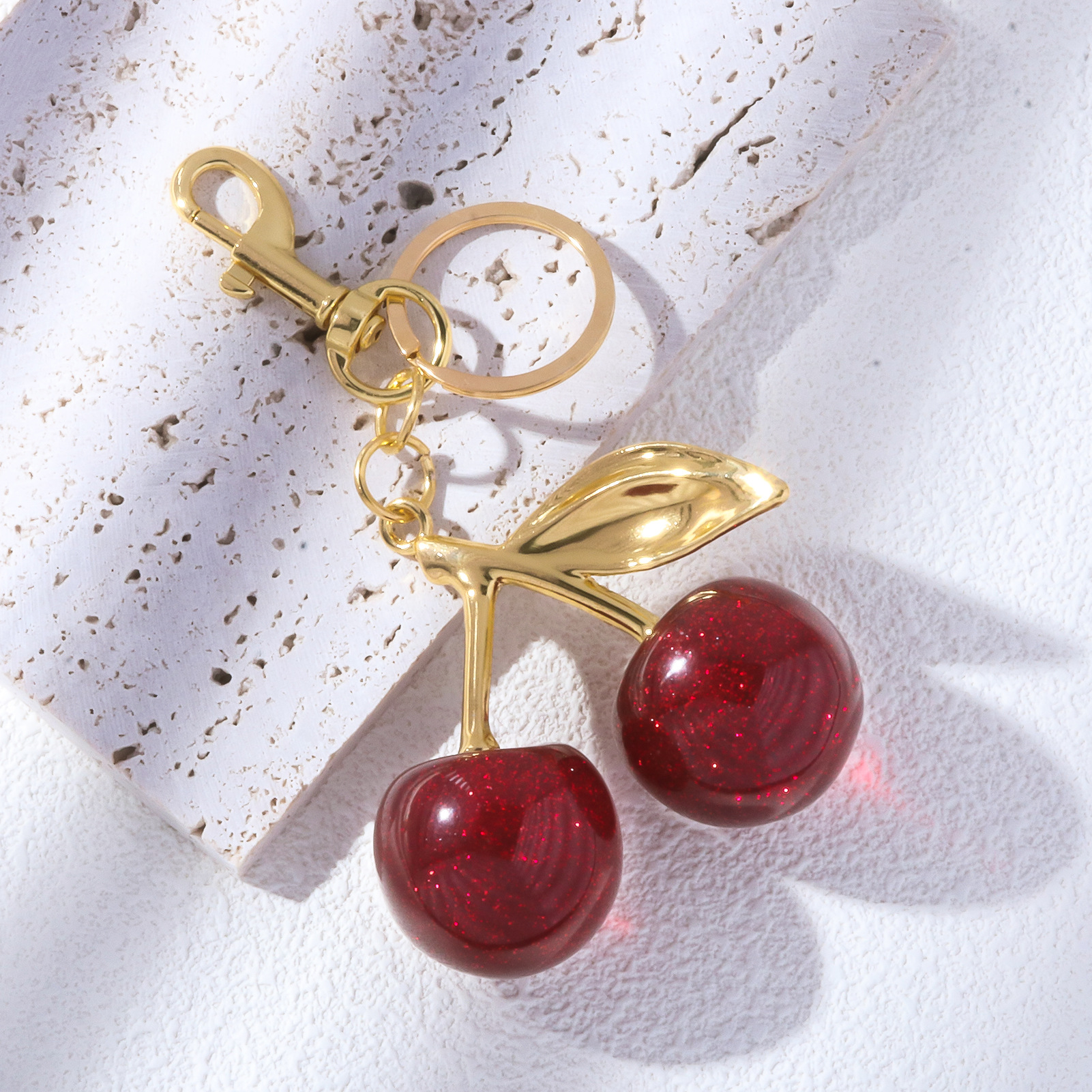 64g Weight Bag Pendant, Keychain Classification 1 Piece Quantity Holiday, Banquet, Travel Occasion Plastic, Resin Material Christmas Festival Cherry Pattern Fruit/Food, Plating Design Elegant, Hip-Hop, Simple Style Style 1 Piece Elegant Hip-Hop Simple Style Cherry Plastic Resin Fruit/Food Plating Christmas Bag Pendant Keychain 15