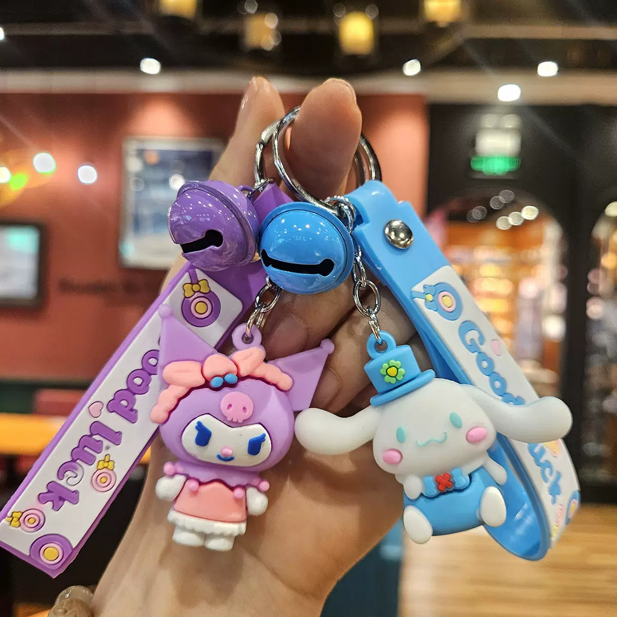 可爱卡通铃铛三丽鸥公仔钥匙扣创意库洛米情侣汽车包包钥匙链挂件