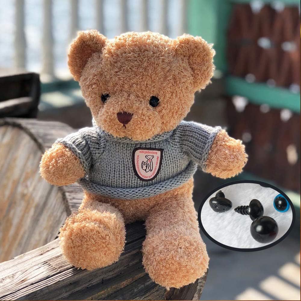 Set de 1040 piezas de ojos y narices de plástico negro para muñecas, accesorios DIY en caja de almacenamiento