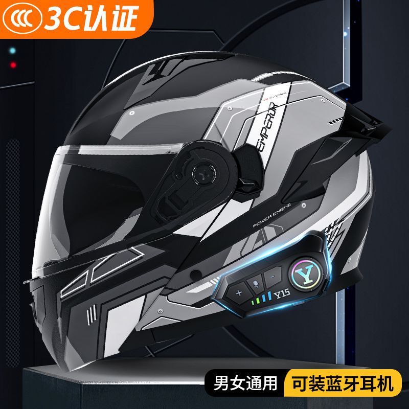 3C Certified Class a Motorcycle Men's Open-Face Helmet with Dual Visors, Anti-Fog, Bluetooth, Unisex, All-Season Helmet Factory