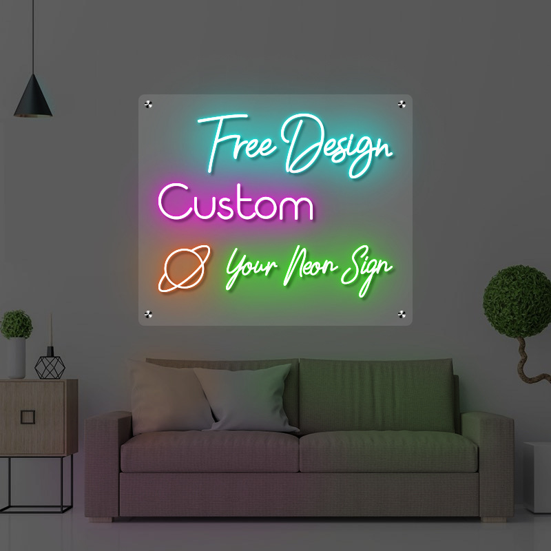 (2개) 국경 간 아마존 네온 DIY 생일 파티 LED 네온 투명 아크릴 네온 빛나는 캐릭터