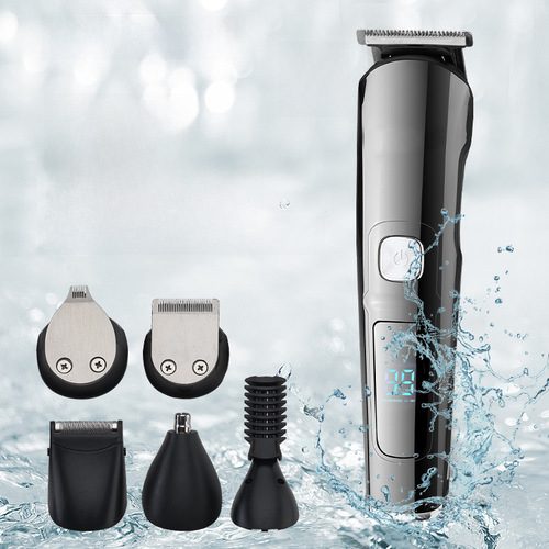 New Electric Hair Cutter Oil Head Carving Electric Trimmer Washable Razor LCD Digital Electric Shaver Cross-border Set