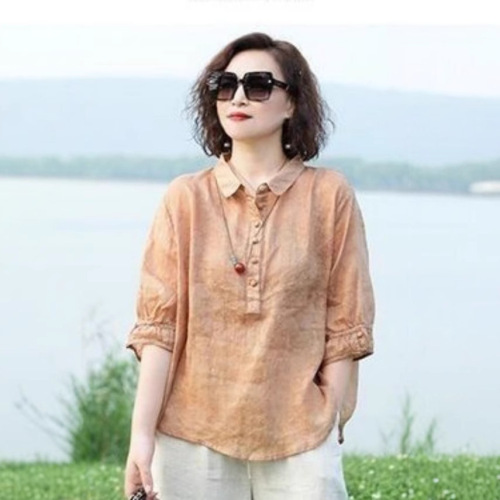 High-end women's new brocade lapel shirt, stylish retro women's sleeveless blouses, slimming, skin-hiding, thin version of small tops
