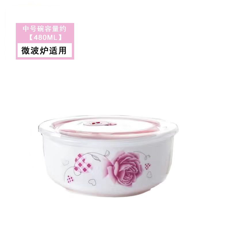 陶器製鮮度保持ボウル 3点セット 蓋付き 弁当箱 密閉鮮度保持ボックス 電子レンジ対応 学生用 大型インスタントラーメン弁当箱|undefined