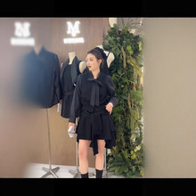 春上新【靡创】意法韩版百搭休闲宽松裙子女绑带不规则短版半身裙