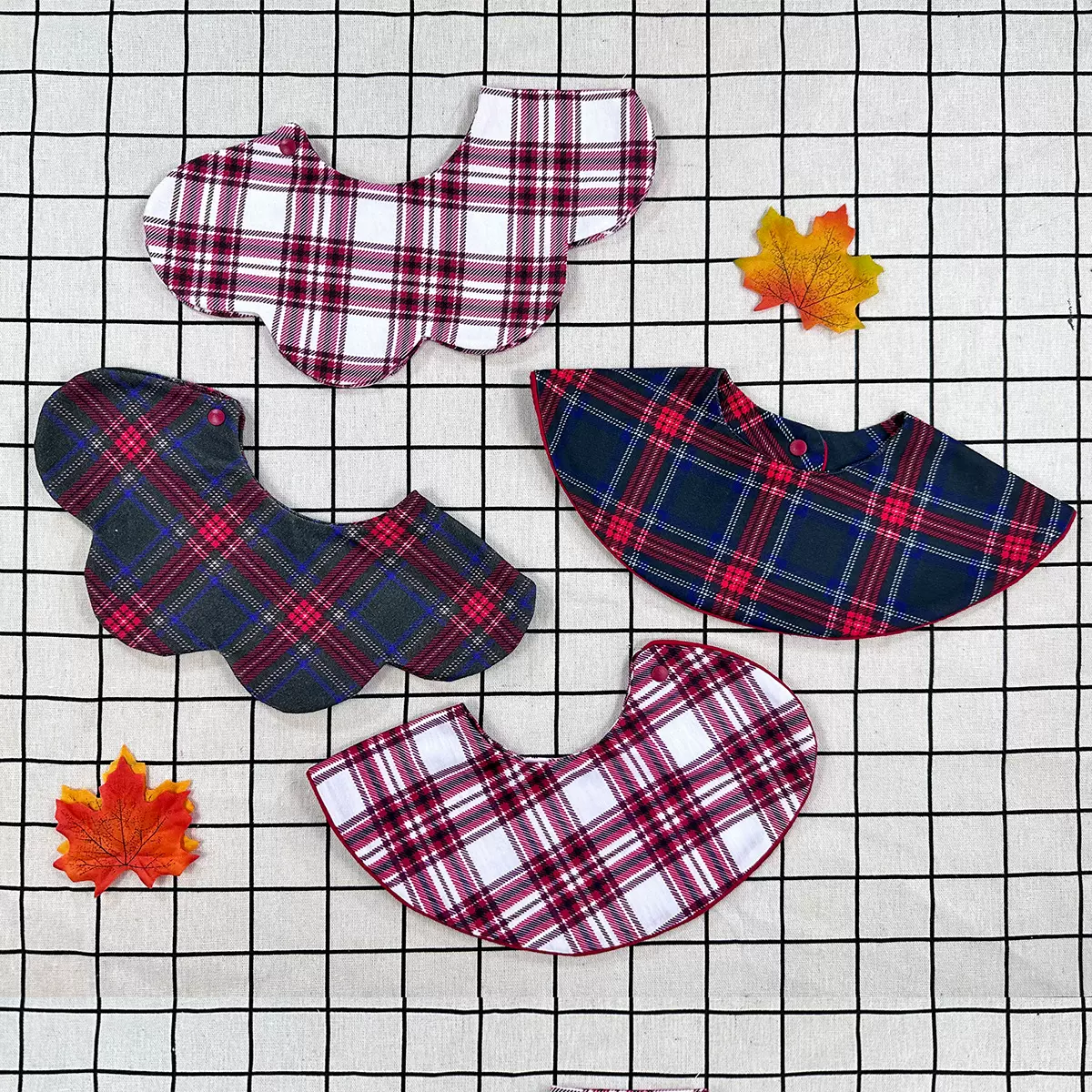 konny同款定制婴儿围嘴花瓣口水巾双面可用新生儿辅食吸水口水兜