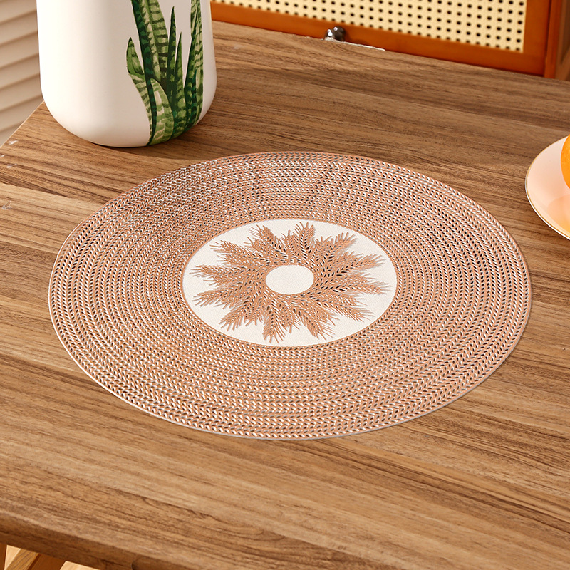 Amazon francés romántico redondo mantel de PVC creativo hueco de alta gama ligero restaurante de lujo aislamiento térmico tapete impermeable