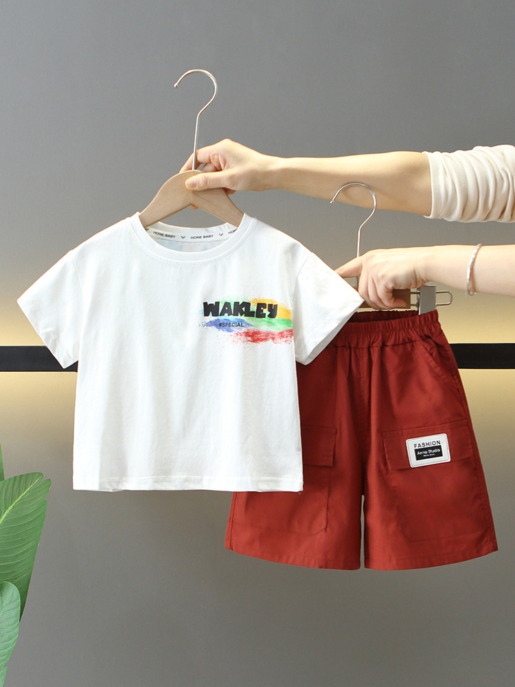 Conjunto de Verano para Niños 7854, Nuevo Modelo 2026, Moderno y Elegante, Conjunto de Dos Piezas de Manga Corta, Ropa de Verano para Bebés a la Moda