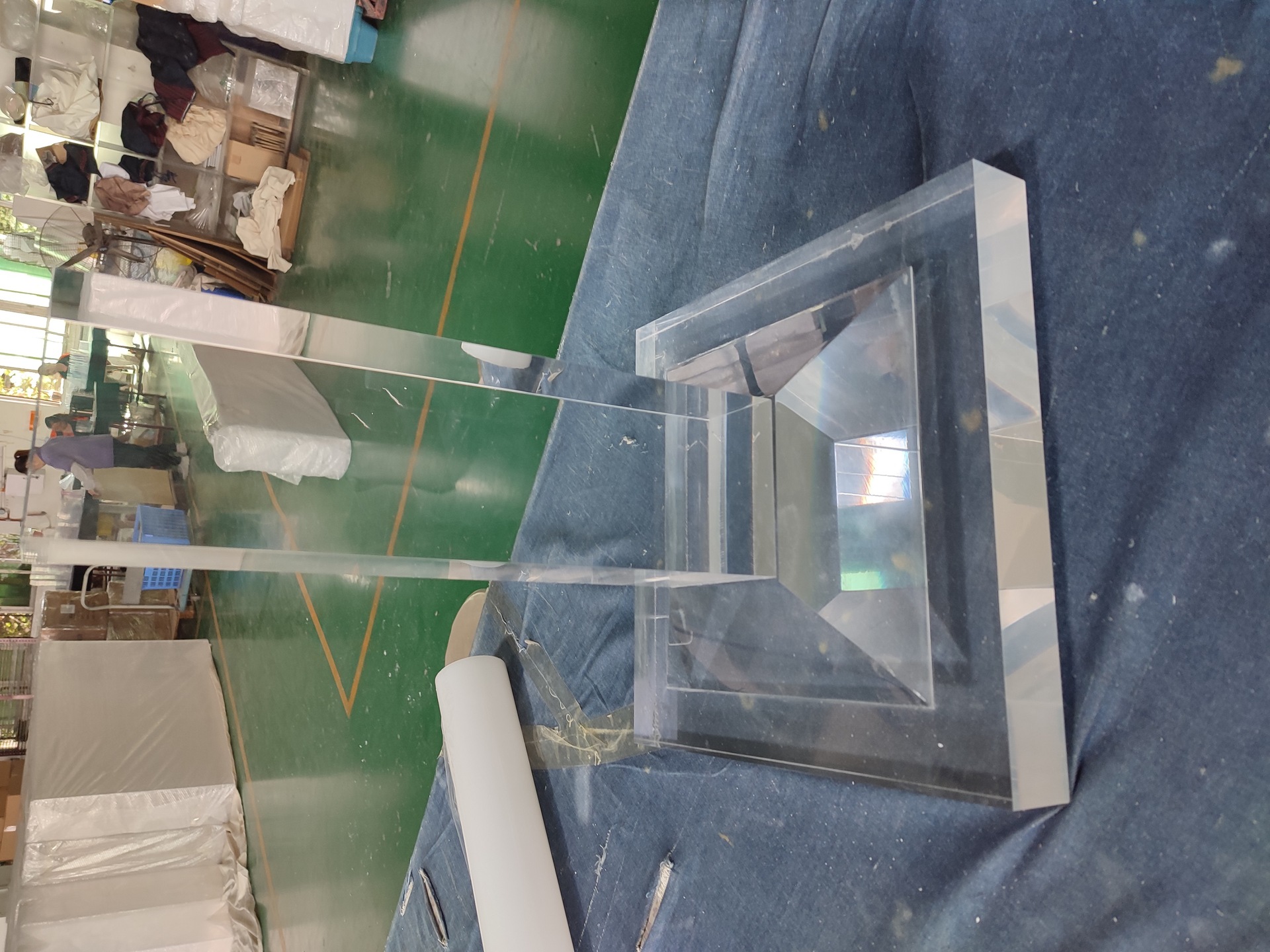 【工厂】高质量厚亚克力透明冰柱桌腿印字印图丝印