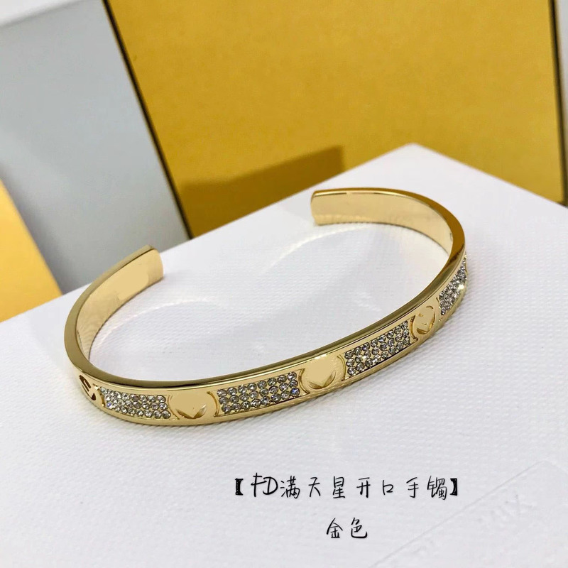 Fenjia/F home starry open full diamond F letter bracelet men's and women's fashion simple couple's factory direct sales