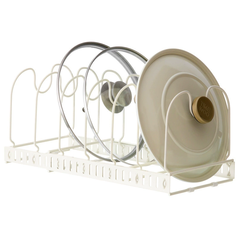 Dicker cabinet built -in pot rack home white tone expansion kitchen pot lid setting rack table storage shelf