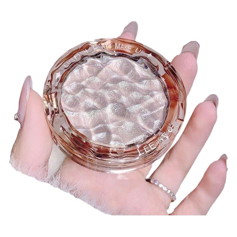 LEEINTO Polvo Iluminador Cristalino Natural Tridimensional Contorno Perla Resplandeciente Iluminador Efecto Puré de Patata