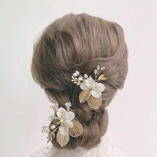 Ebay Headwear Golden Leaf Hair Comb Bridal Headwear Hairpin Accessory Wholesale