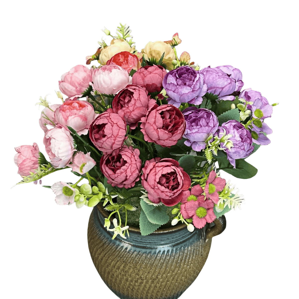Simulación de 5 horquillas de peonía decoración del hogar decoración de la boda decoración de flores falsas hechas a mano rosas transfronterizas adornos al por mayor