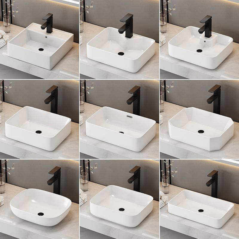 Ceramic Countertop Washbasin Square Single Basin Bathroom Washbasin Balcony Basin Washbasin Size Countertop Basin Home