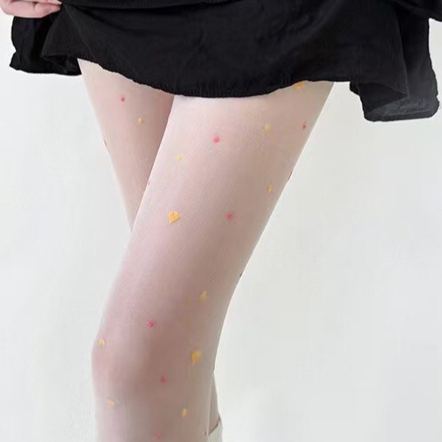 Camouflage Heart Dot Stockings for Women Ins Trendy Sweet Thin Jacquard Stockings Bottoming Pantyhose Manufacturer Wholesale Camouflage Heart Dot Stockings for Women Ins Trendy Sweet Thin Jacquard Stockings Bottoming Pantyhose Manufacturer Wholesale