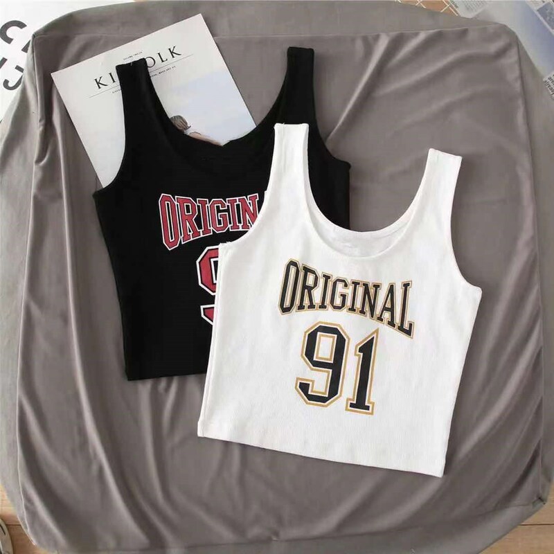 Slimming Camisole Women's Summer Outer Wearing Loose Ins Street Style Sleeveless T-Shirt Hot Girls Sportswear Waist-exposed Tops Trendy Slimming Camisole Women's Summer Outer Wearing Loose Ins Street Style Sleeveless T-Shirt Hot Girls Sportswear Waist-exposed Tops Trendy