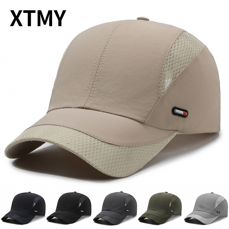 Sombrero de sol unisex para hombre, para deportes al aire libre, transpirable, de malla, de secado rápido, color liso y perforado._voghion.com