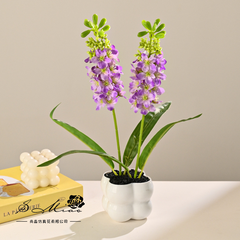 Flores falsas hintiazos pequeños bonsai creativos flores de simulación decoración del estudio en el hogar decoración verde artificial simulación de maceta image 3