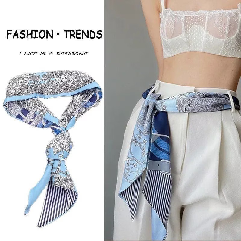 strip small silk scarf wholesale band belt female hair band all-match high-grade hair accessories scarf ribbon