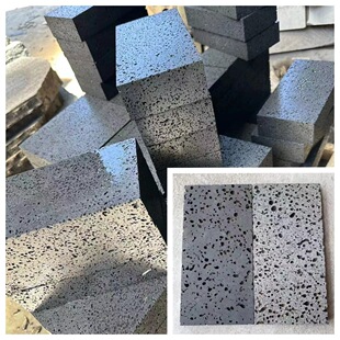 Volcanic Slate Gray Travertine Antique Cultural Stone Courtyard Floor Black Volcanic Stone Plate Restaurant Background Wall