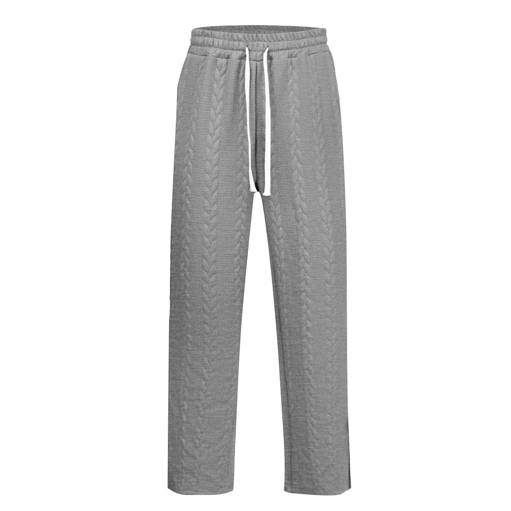 Transfronterizo Amazon nuevo otoño y invierno hombre americano deporte casual de color sólido jacquard gran tamaño pantalones de cuerda para hombre