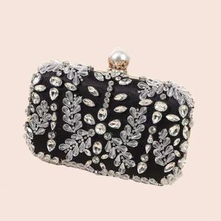 2025 New Diamond Clutch Handmade Beaded Embroidered Dress Bag Bridal Dinner Clutch Bag Cross-border Fashion Evening Bag