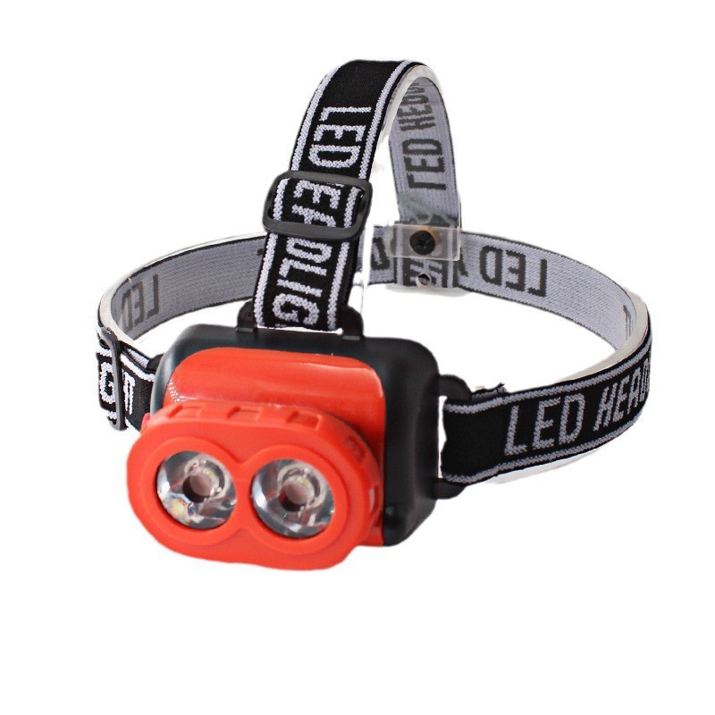 새로운 더블 LED 램프 비드 헤드 램프 3W 낚시 램프 광부의 램프 3 5 번째 배터리 국경 공급 (비 충전식)