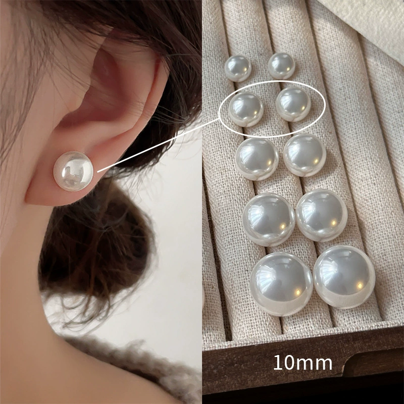 Earrings Silver 925 pearl double‑sided studs with tassel style, light luxury, pearls 8–16 mm