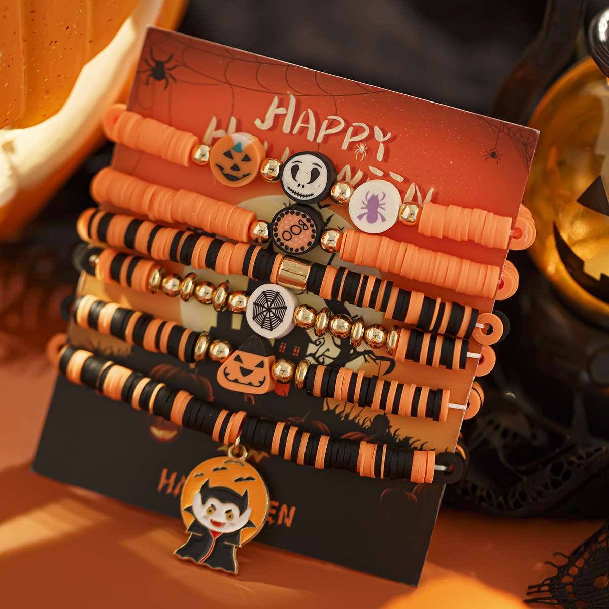 21g Weight Alloy Pendant Material Bracelets Classification CCB, Arylic, soft clay Chain Material 1 Set Quantity Festival Occasion CCB, Arylic, Alloy Material Halloween Festival Pumpkin, Bat, Ghost Pattern Women's Gender Beaded, Enamel Design Funny Style Funny Pumpkin Bat Ghost CCB Arylic Alloy Beaded Bracelets Wholesale 48