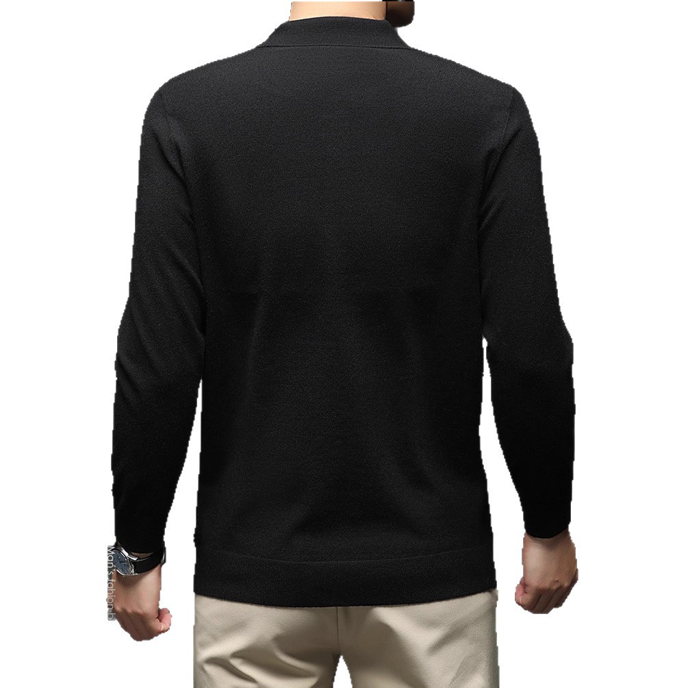 Suéter de comercio exterior primavera y otoño nuevos productos de camisa de punto de hombre de manga larga polo de solapa casual nueva camisa de punto de hombre