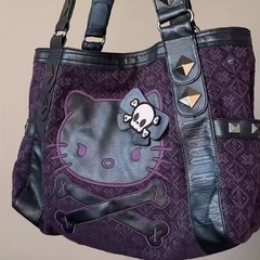 Hellokitty中古款拼接紫色腋下包手提包Y2K甜酷辣妹风秋冬包