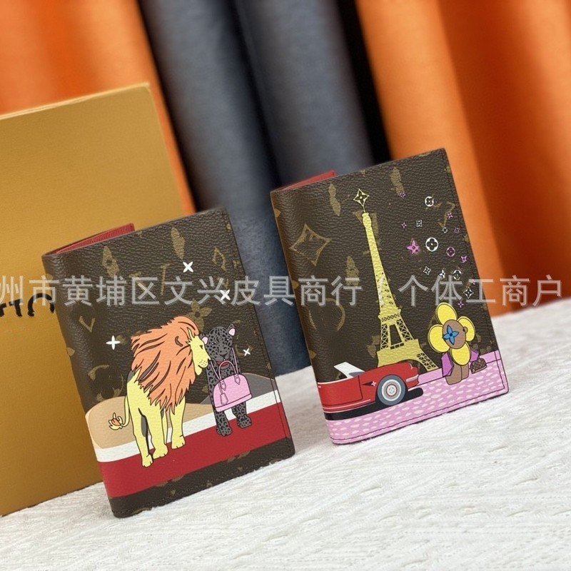 跨境外贸原版老花涂鸦护照夹经典时尚卡通印花折叠钱包证件保护套|undefined