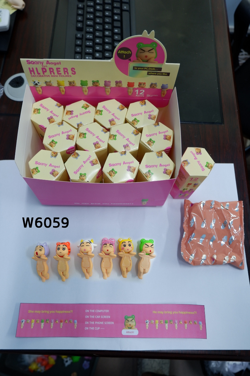 W6059 크레용신짱 12종세트(육각형 컬러박스)(PVC)