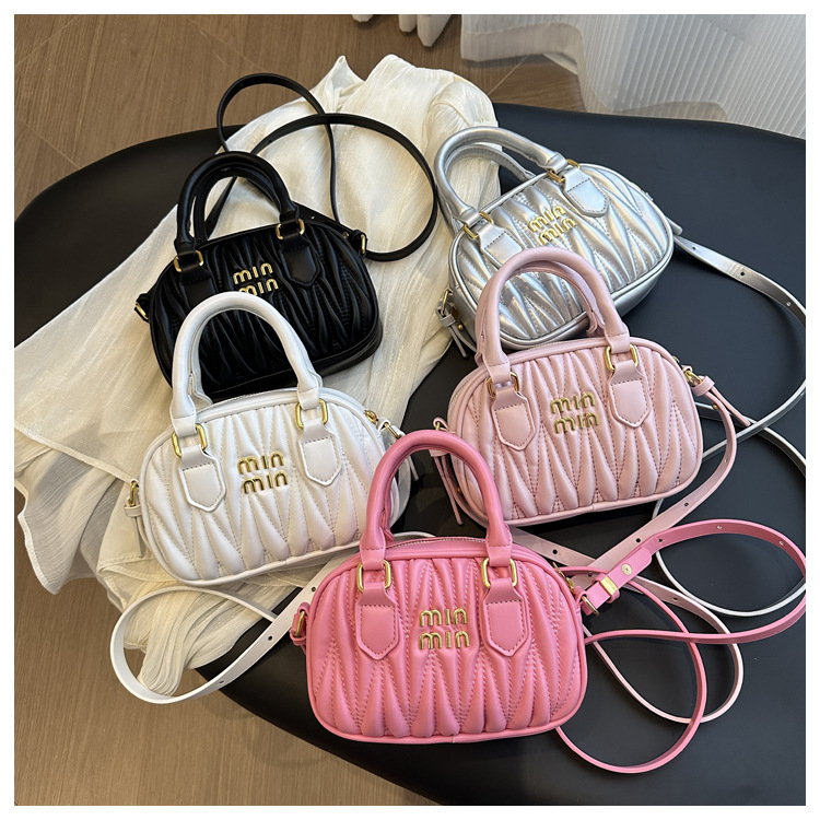 Niños bordados bolsas de almohada coreana pequeña princesa de viento plegable bolsas de bolos de mano de mujer de hombro único bolso de mochila de niña