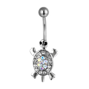 Cross-border Goods New European and American Fashion Simple Piercing Jewelry Animal Turtle Diamond Umbilical Ring Umbilical Nail